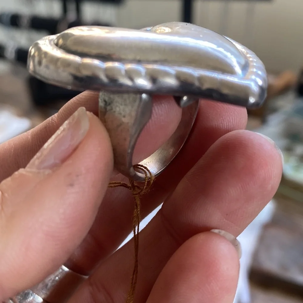 *sold* Custom made sterling silver heart ring - Picture 3 of 6